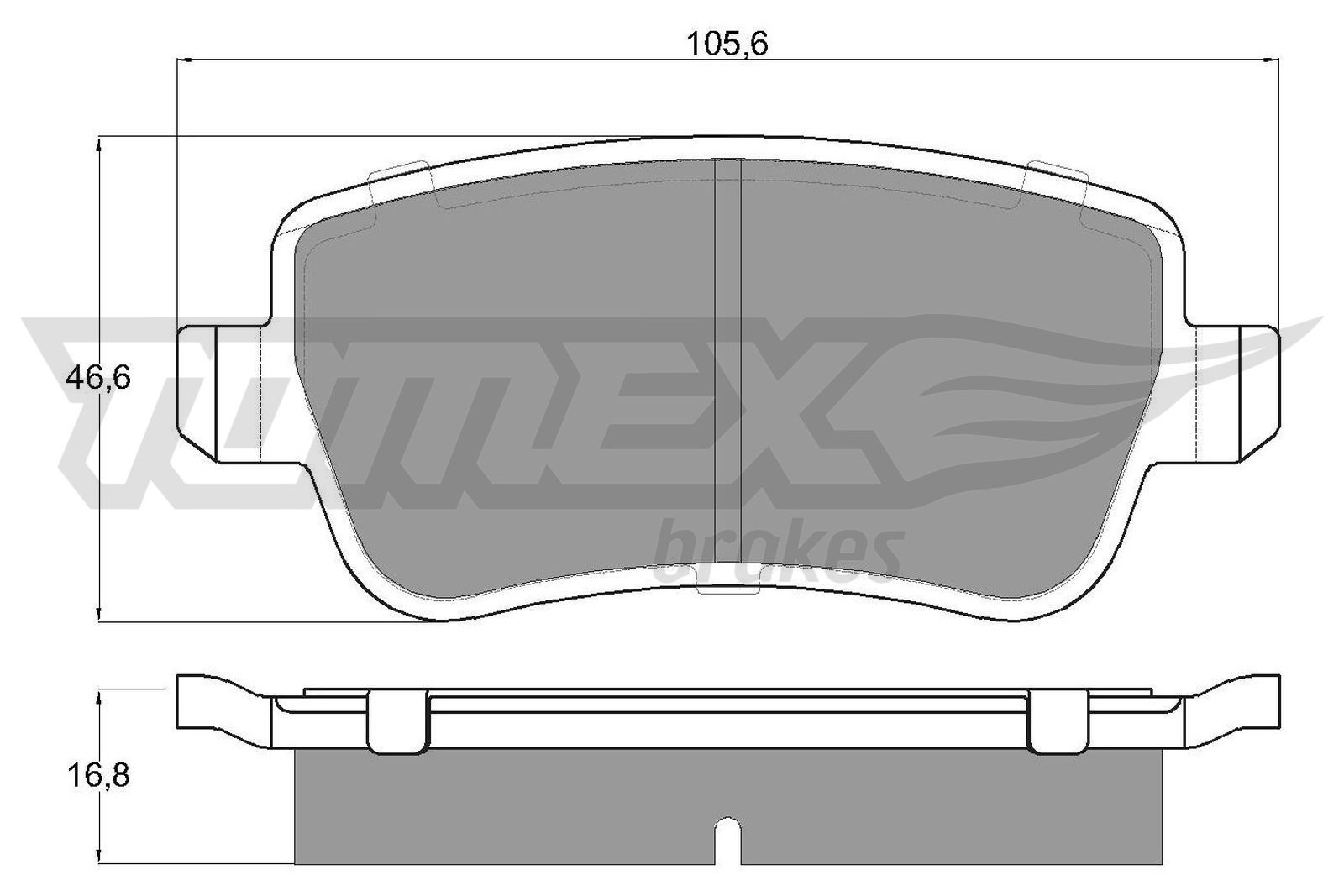 Obrázok Sada brzdových platničiek kotúčovej brzdy TOMEX Brakes  TX1674